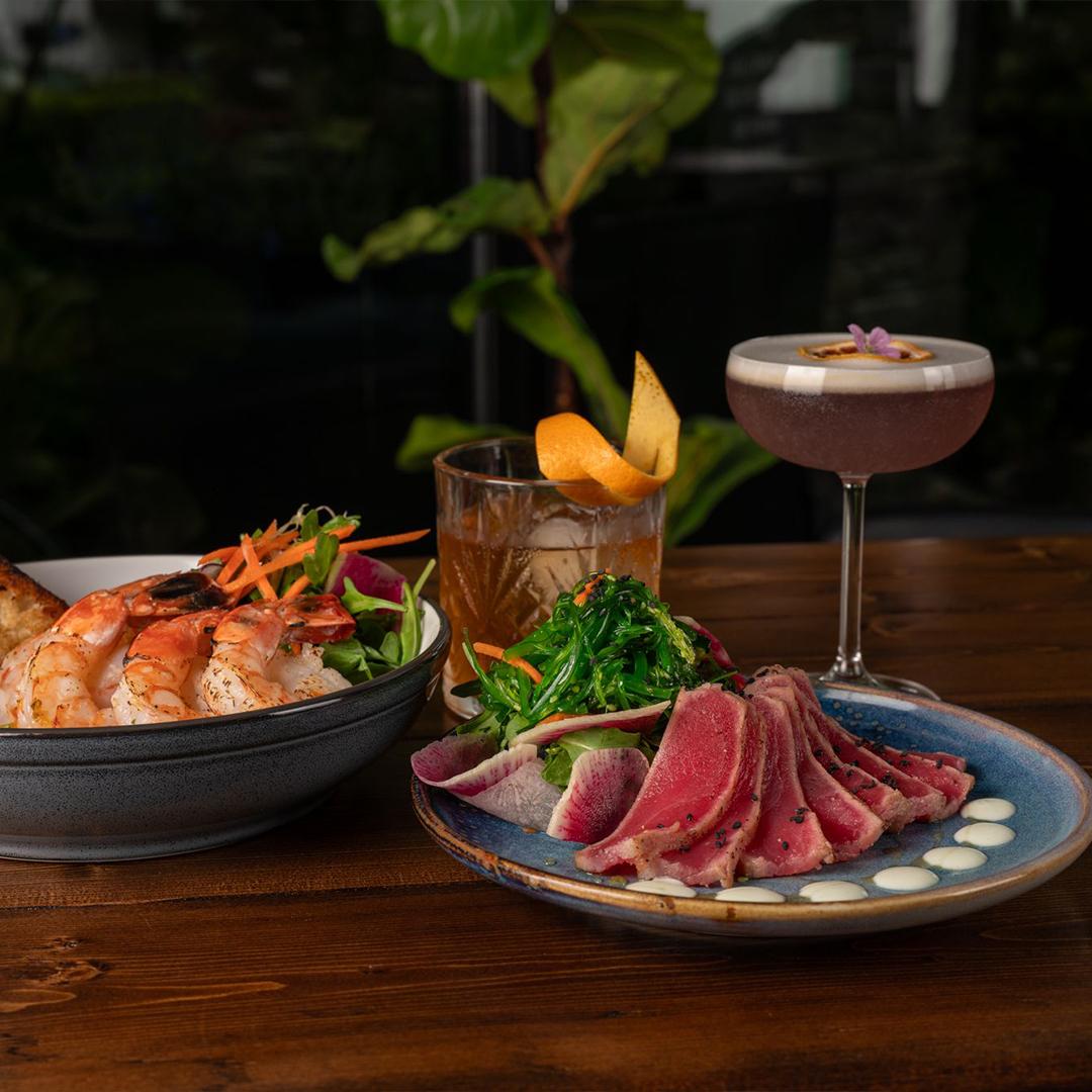A spread of food at the Aegir Room in Victoria, BC
