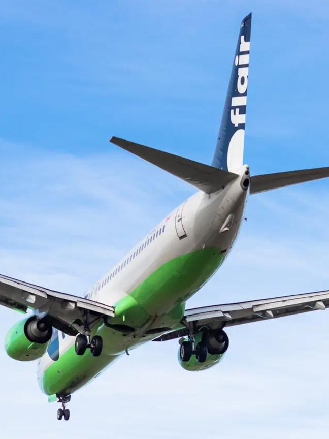 A Flair Airlines flight mid-flight