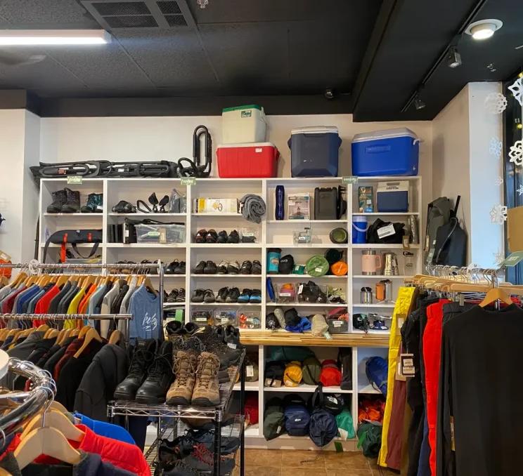 A collection of outdoor apparel in Victoria, BC