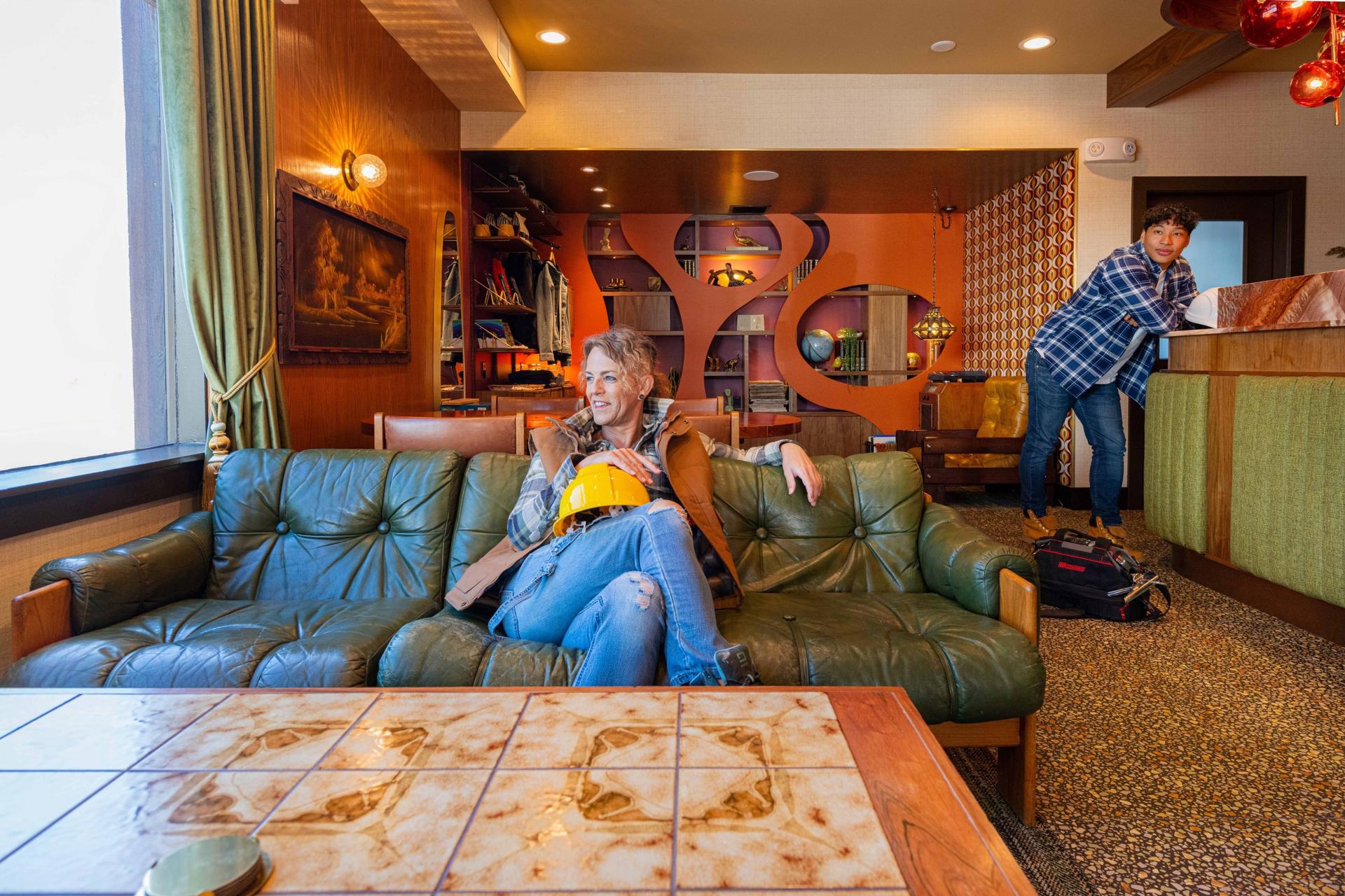 Our lobby is open 24/7 and loaded with retro boardgames, our Zed Official Store, vintage typewriters, a record player and lots of comfy seating to relax in.