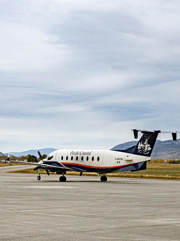 A Pacific Coastal Airlines flight prepares to take-off on a trip to Victoria, BC