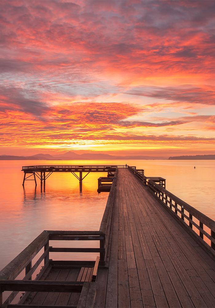 A sunset at the Sidney Pier in Victoria, BC