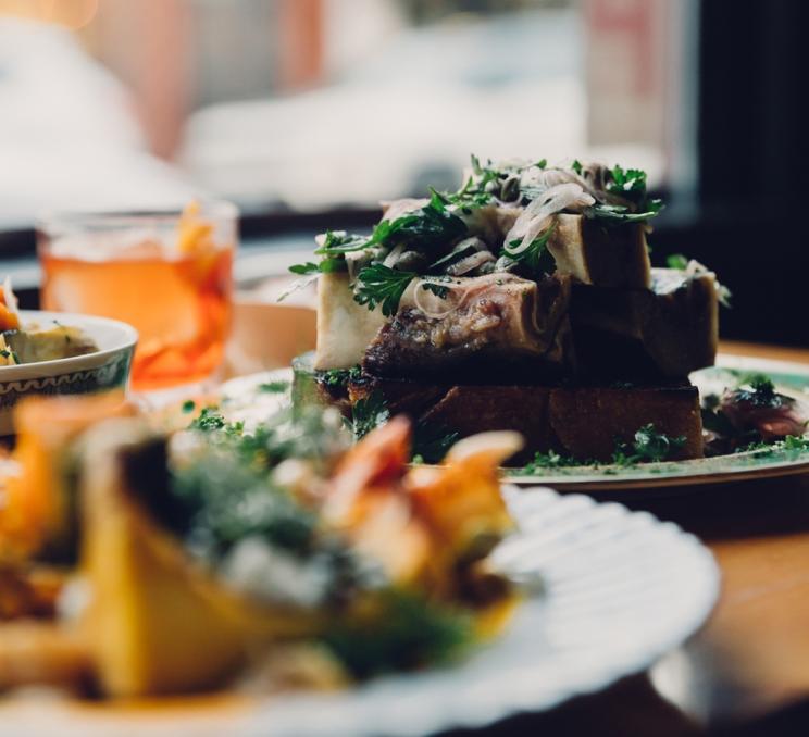 An assortment of food on a table at Stage. in Victoria, BC
